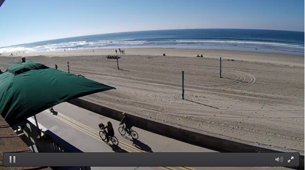 South Facing Mission Beach Live Surf Camera